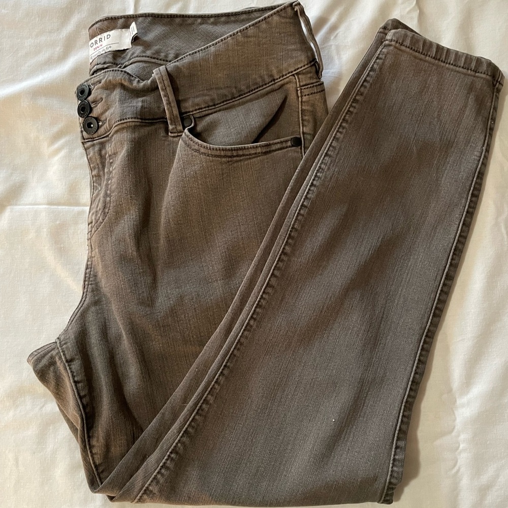 Torrid Jegging Gray 18 Skinny Jeans